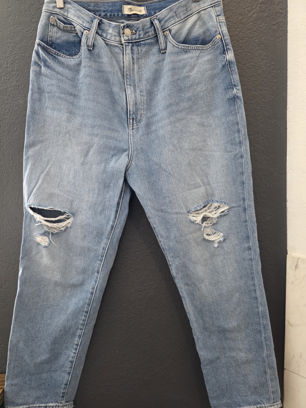 Madewell Light Blue Distressed Boot Cut Jeans